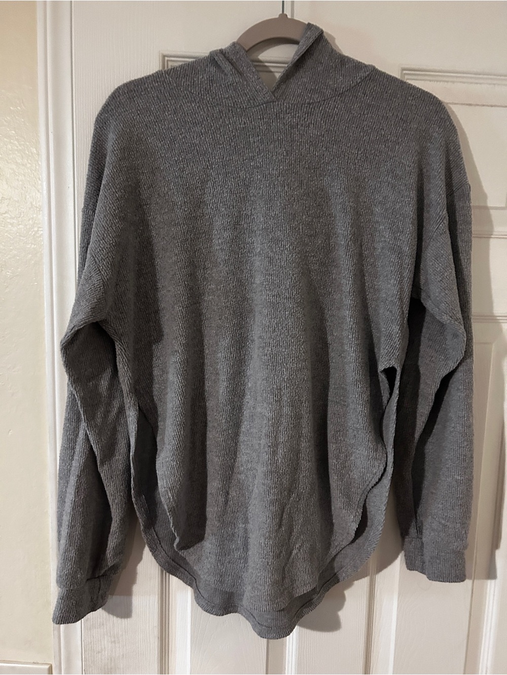 Men's Gray Hooded Knit Sweater